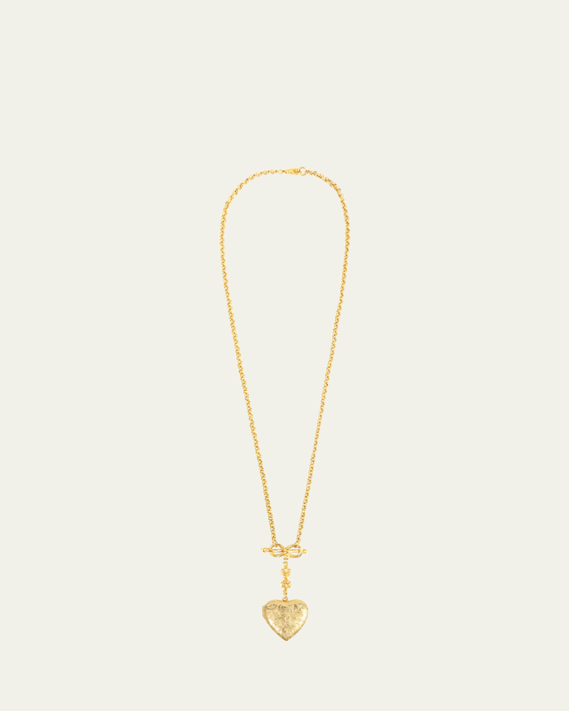 Chain and Heart Locket Necklace